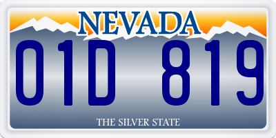 NV license plate 01D819