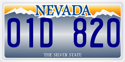 NV license plate 01D820