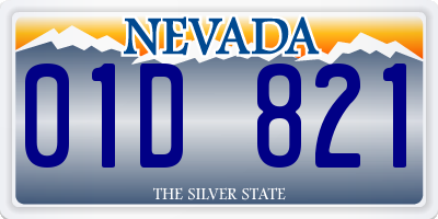 NV license plate 01D821