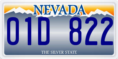 NV license plate 01D822