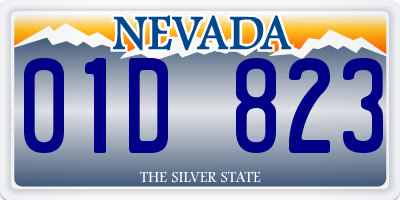 NV license plate 01D823