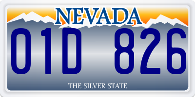 NV license plate 01D826