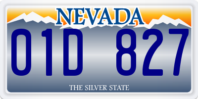 NV license plate 01D827