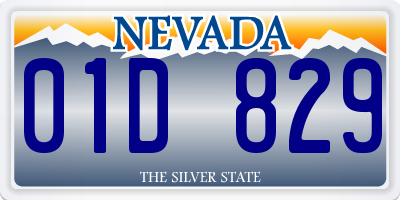 NV license plate 01D829