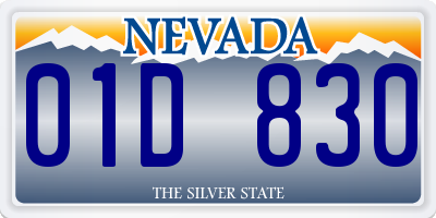 NV license plate 01D830