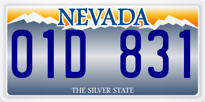 NV license plate 01D831