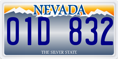 NV license plate 01D832