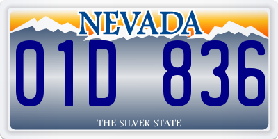 NV license plate 01D836