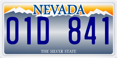 NV license plate 01D841