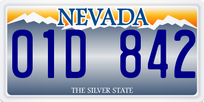 NV license plate 01D842