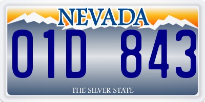 NV license plate 01D843