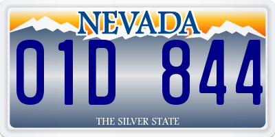 NV license plate 01D844