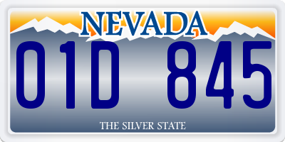 NV license plate 01D845