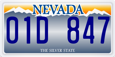 NV license plate 01D847