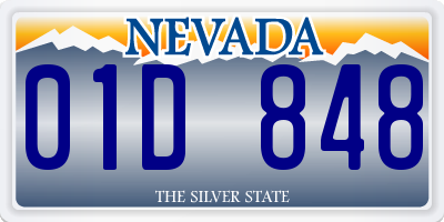 NV license plate 01D848