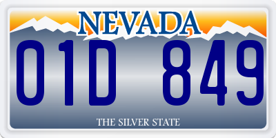 NV license plate 01D849