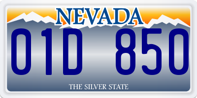 NV license plate 01D850