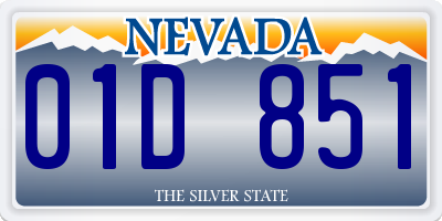 NV license plate 01D851