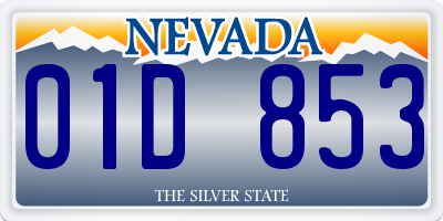 NV license plate 01D853