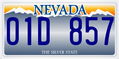 NV license plate 01D857