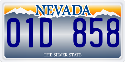 NV license plate 01D858