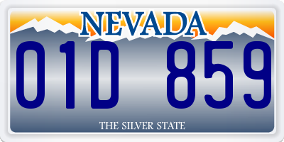 NV license plate 01D859