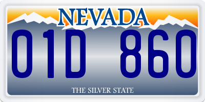 NV license plate 01D860