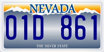 NV license plate 01D861