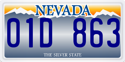 NV license plate 01D863