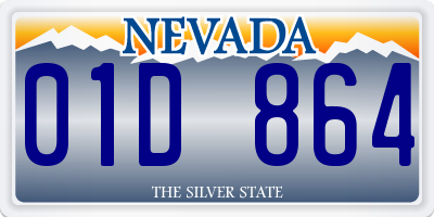 NV license plate 01D864