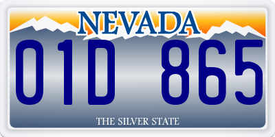 NV license plate 01D865