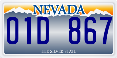 NV license plate 01D867