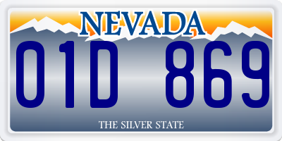 NV license plate 01D869