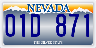 NV license plate 01D871