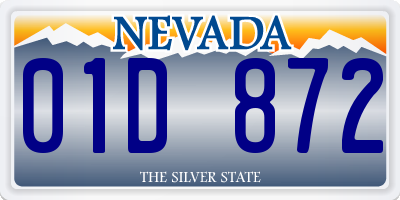 NV license plate 01D872