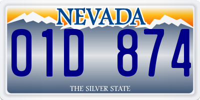 NV license plate 01D874