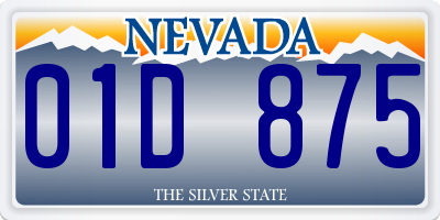 NV license plate 01D875