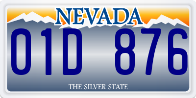 NV license plate 01D876