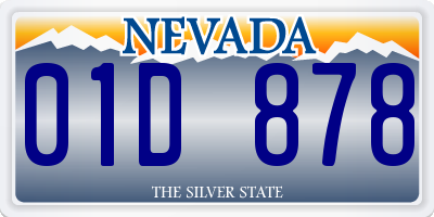 NV license plate 01D878