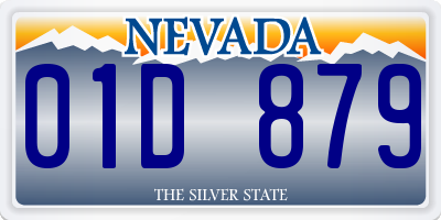 NV license plate 01D879