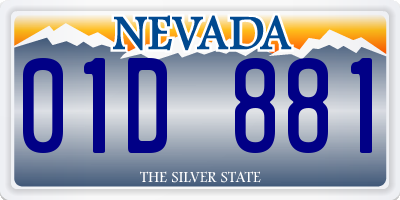 NV license plate 01D881