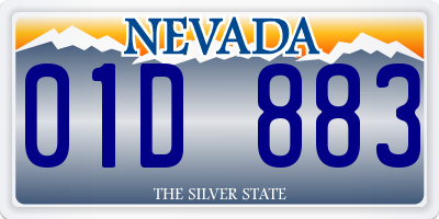 NV license plate 01D883