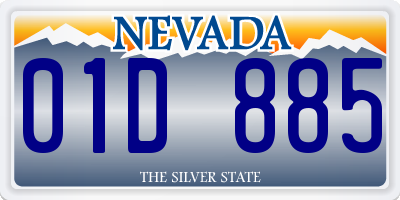 NV license plate 01D885