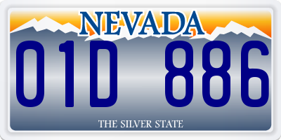 NV license plate 01D886