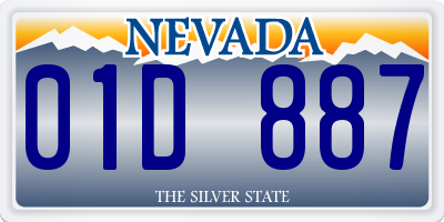 NV license plate 01D887