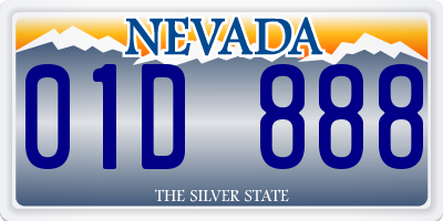 NV license plate 01D888