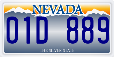 NV license plate 01D889