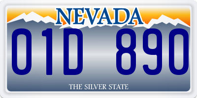 NV license plate 01D890