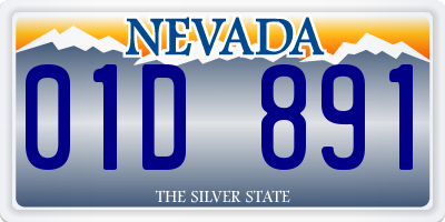 NV license plate 01D891