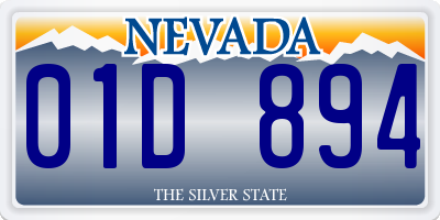 NV license plate 01D894